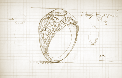 Custom design engagement rings