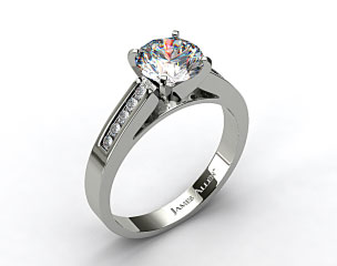 14k White Gold 0.13ctw Channel Set Round Shaped Diamond Engagement Ring