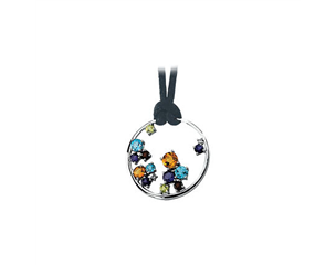 14k White Gold Multi-Gemstone Pendant