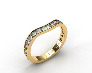 Ladies 0.42ctw Curved Pave Set Diamond Wedding Ring