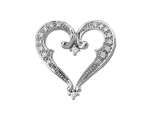 14k White Gold 1/5cttw Diamond Heart Pendant 