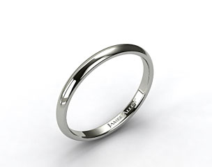 18k White Gold 3mm Slightly Domed Comfort Fit Wedding Ring