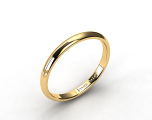 14k Yellow Gold 3mm Slightly Domed Comfort Fit Wedding Ring