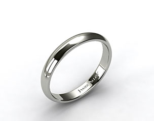 14k White Gold 4mm Slightly Domed Comfort Fit Wedding Ring