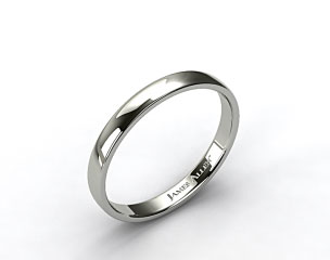 18k White Gold 3.5mm Slightly Flat Comfort Fit Wedding Ring
