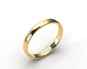 14k Yellow Gold 3.5mm Slightly Flat Comfort Fit Wedding Ring