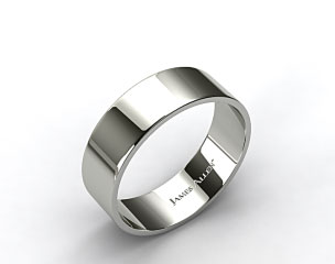 14k White Gold 8.0mm Flat Comfort Fit Wedding Ring