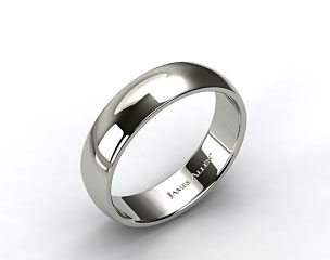 14k White Gold 7.0mm Low Dome Wedding Ring