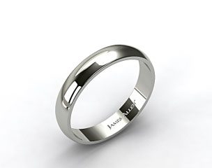 14k White Gold 5.0mm Traditional Slightly Curved Wedding Ring