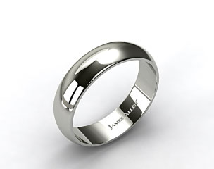 14k White Gold 7.0mm Traditional Slightly Curved Wedding Ring