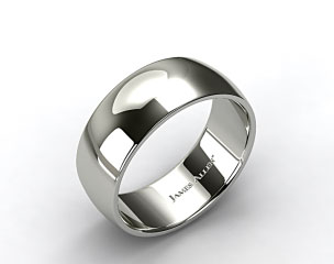14k White Gold 10.0mm  Traditional Slightly Curved Wedding Ring