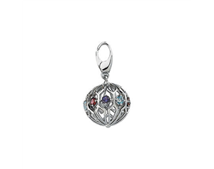 14k White Gold Multi-Gemstone Pendant