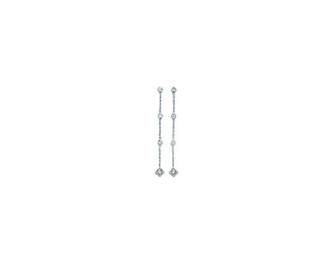 18k White Gold Bezel Set Diamond Earring 0.32ctw