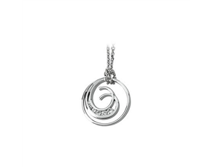 14k White Gold 0.33ctw Diamond Journey Double Swirl Pendant