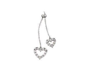 14k White Gold 1/2cttw Diamond Heart Necklace 
