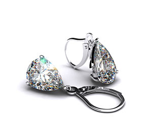 18k White Gold 0.75ctw Diamond Leverback Dangle Earrings   