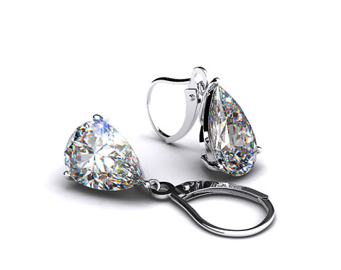 18k White Gold 0.75ctw Diamond Leverback Dangle Earrings   