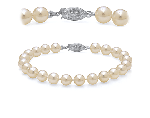 14k White Gold 7 Inch 6.5-7mm Akoya Pearl Dynasty Bracelet 32042W