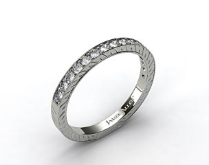 18k White Gold 0.21ct Round Pave Set Diamond Wedding Ring