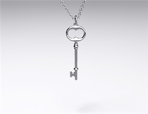 18k White Gold Mini-Classic Key Pendant