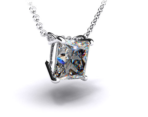 18k White Gold 4 Prong Wire Basket Pendant Setting 