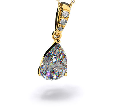 18k Yellow Gold Pave Bail Pendant Setting