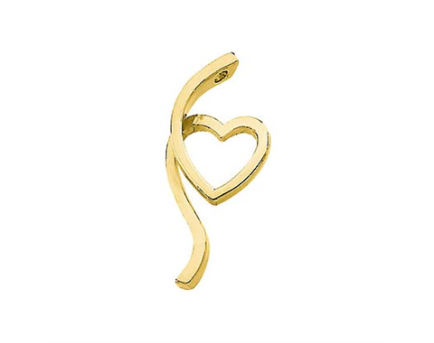 14k Yellow Gold Polished Fashion Heart Pendant
