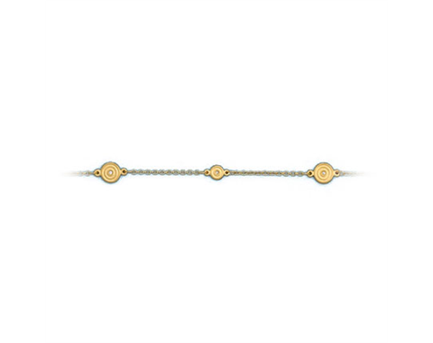 18k Yellow Gold Circular Design Diamond Bracelet 0.02ctw